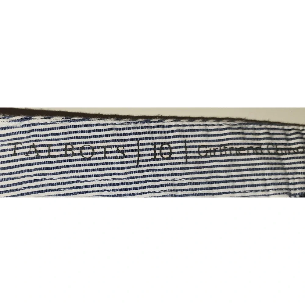 Talbots Girlfriend Chino Pants Womens 10 Blue White Striped Seersucker Cotton - Picture 4 of 8
